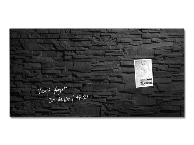 Glasmagneetbord Sigel lei- steen design 910x460x15mm 3 ma