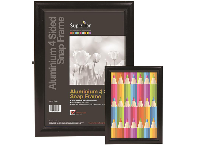 Kliklijst Seco A2 zwart 25mm aluminium frame, anti-