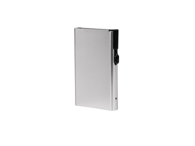 Pasjeshouder Clicksafe RFID aluminium zilver voor 8 pasjes