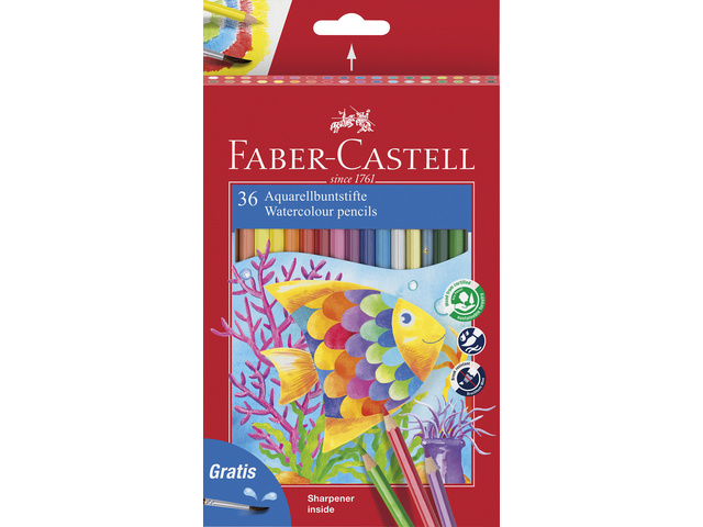 Aquarelpotlood FC kinder etui 36st. met slijper en pen-