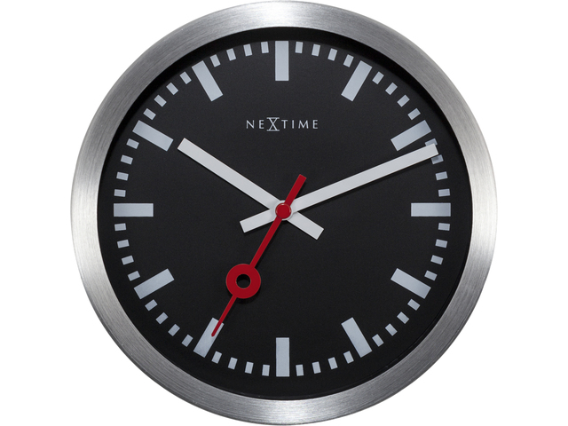 Tafelklok NeXtime Station Station Stripe 19 cm zwart