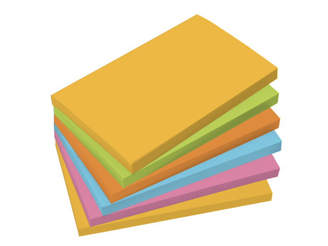 Memoblaadjes Sigel 75x125mm 6x100 vel geel, groen, oranje,