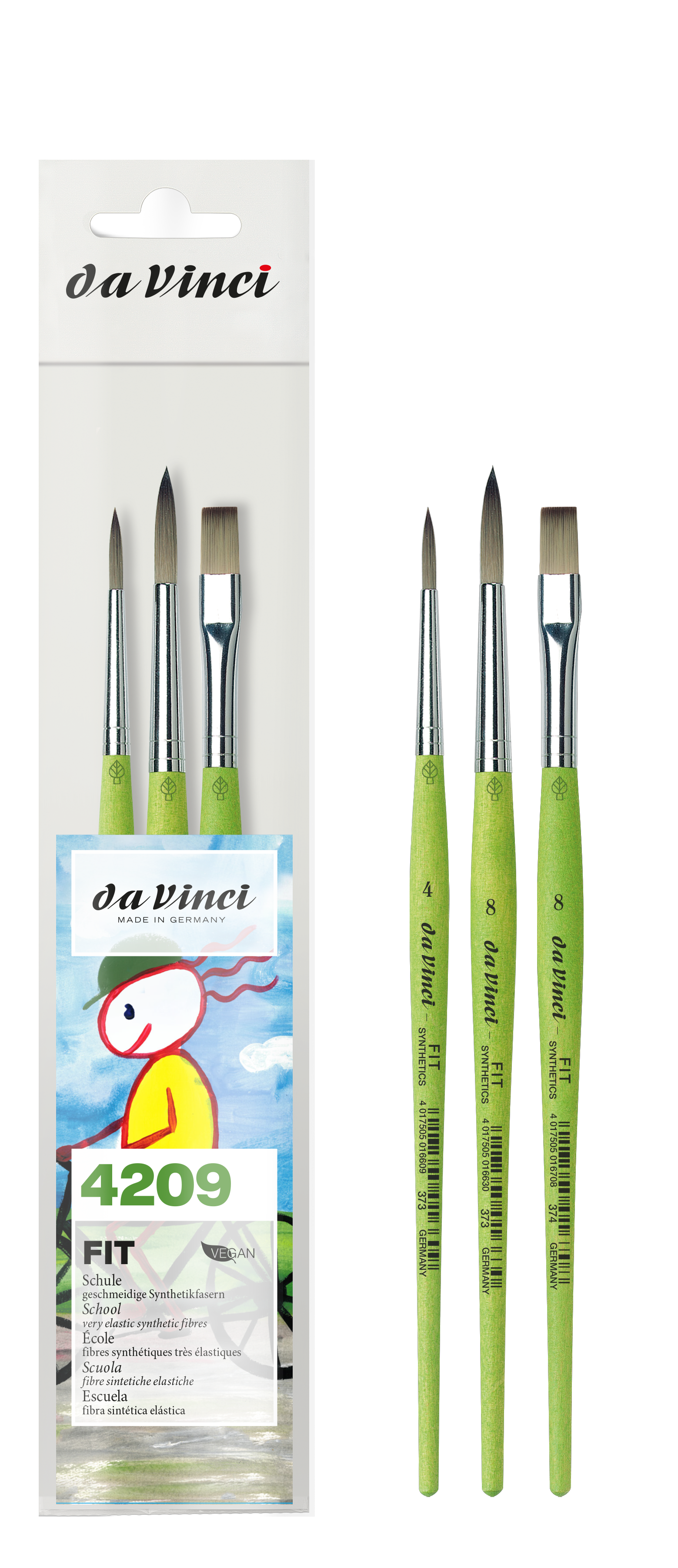 DA VINCI School-Hobby Penseel Set 4209 4/8/8 Plat
