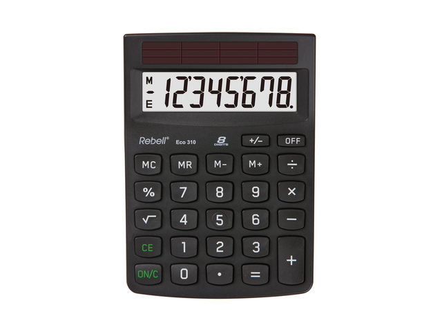 Calculator Rebell ECO 310 BX zwart desk 8 digit