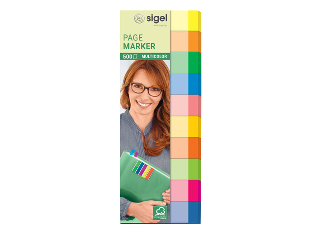 Indexeringsstrookjes Sigel Multicolor 10-kleurig 500 vel