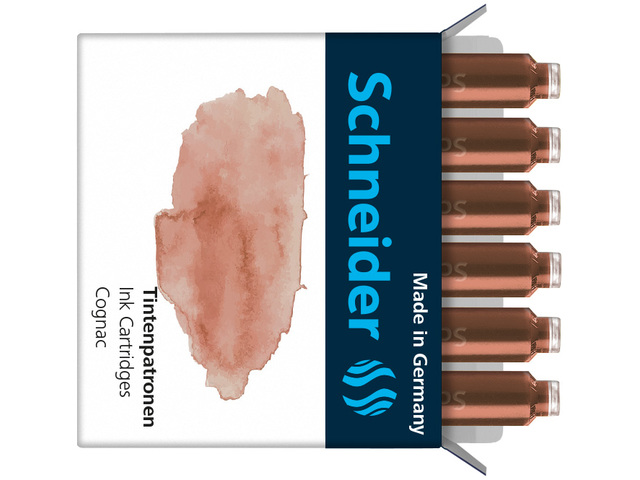 Inktpatronen Schneider pastel Cognac bruin doos 6st.