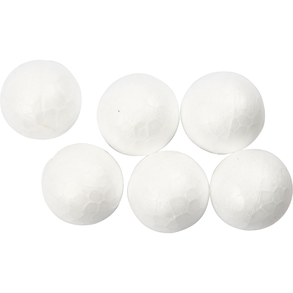 Piepschuim balletjes 60 mm - set van 6