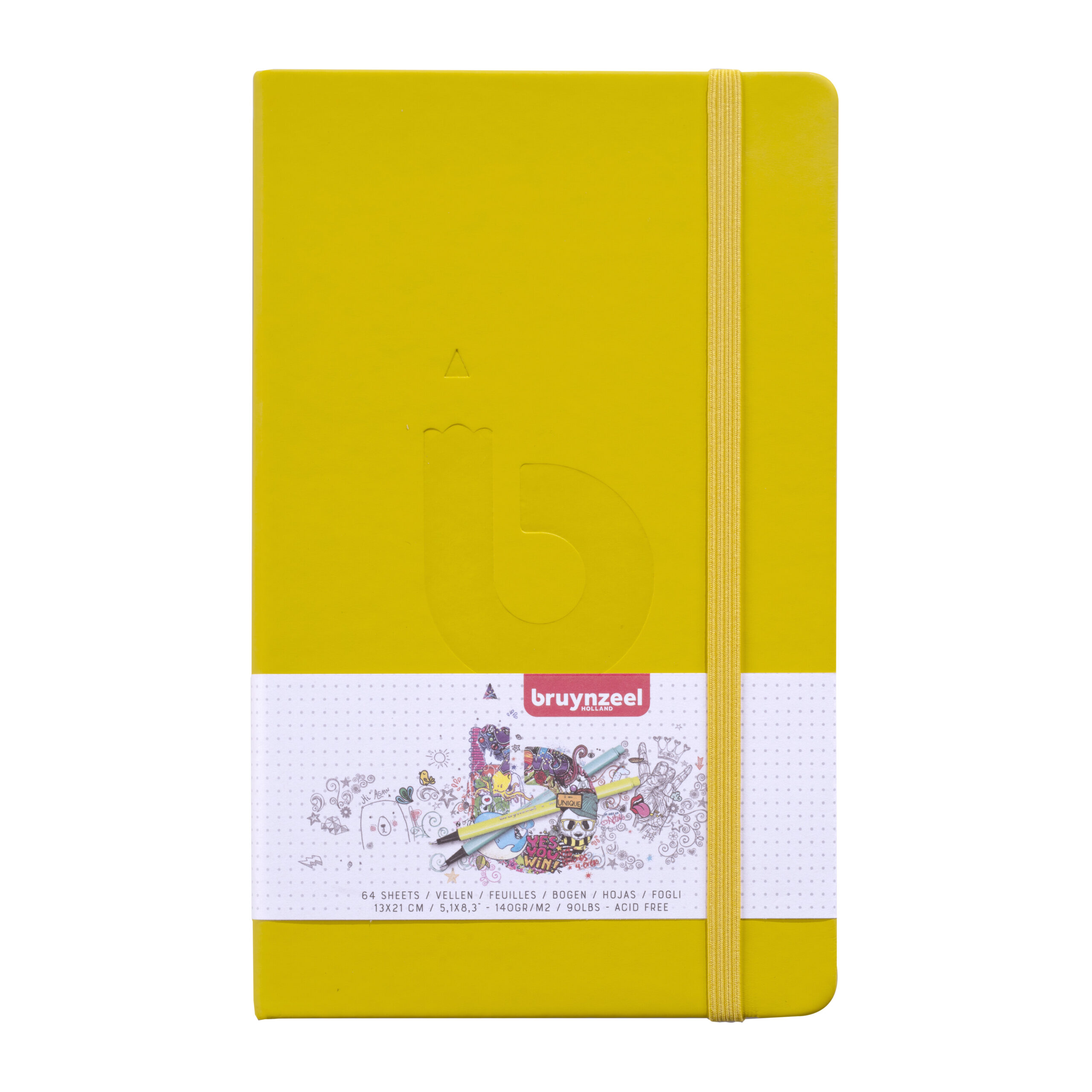 Bruynzeel Bullet Journal Geel 13x21cm 140 g/m² 64 vellen