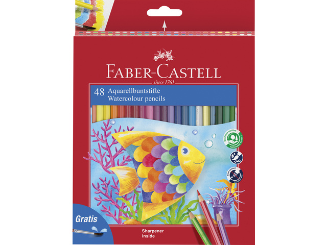 Aquarelpotlood FC kinder etui 48st. met slijper en pen-