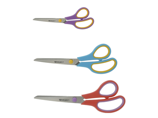 Scharenset Westcott Easy grip 3dlg 20cm ass. kleur RVS