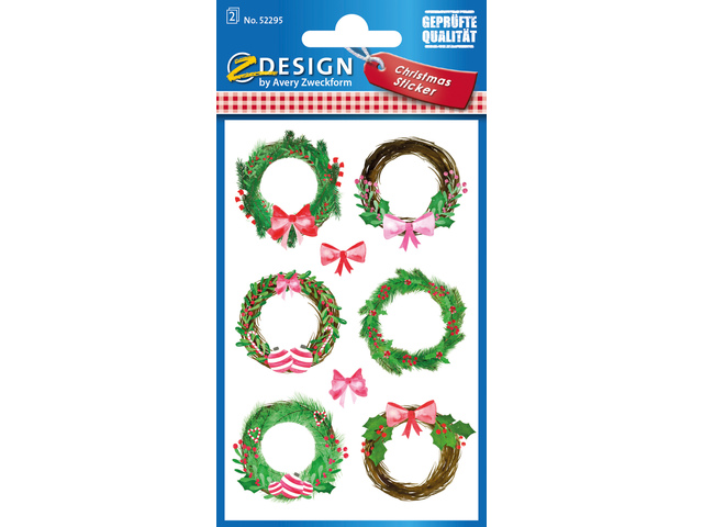 Etiket Z-design Christmas linnen kerstkransen - 2 vel