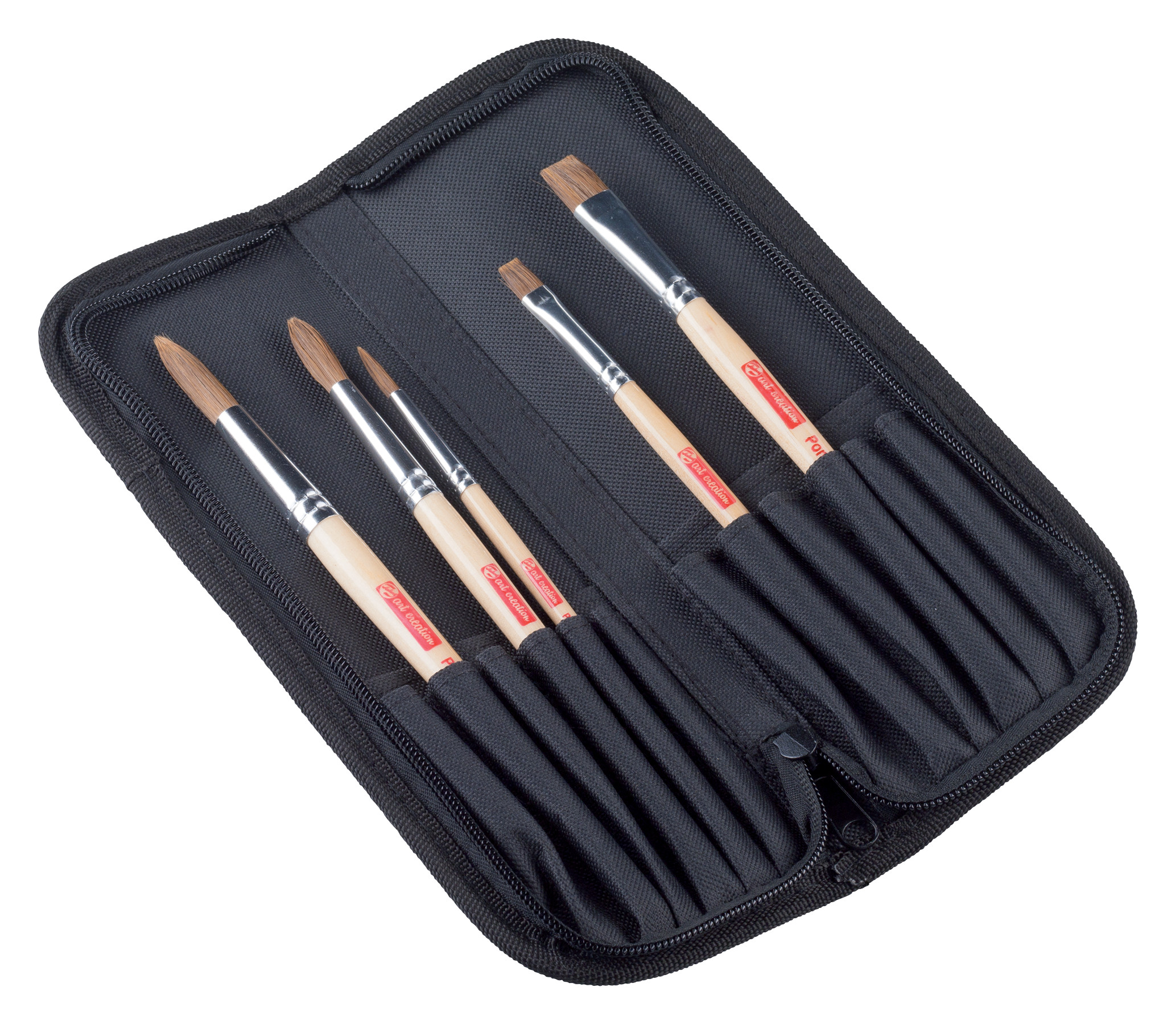 Talens Art Creation Aquarelpenselenset van 5 met Etui - Pony/Polyester