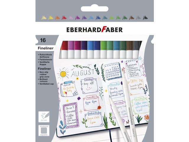 Fineliner EFA 16st. ass. kleur in karton verpakking