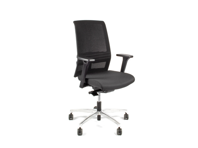 Bureaustoel Linea Omnia 01 zwart/zwart met 3D armleuning