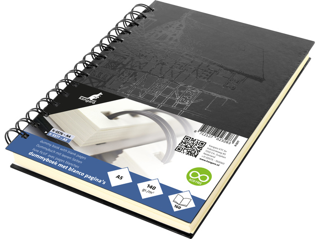 Dummyboek Kangaro A5 blanco,Wire-o, hard cover, zwa