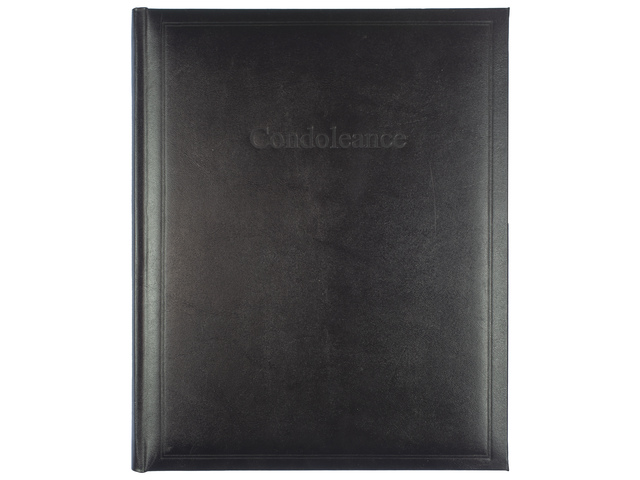 Condoleance album Kangaro zwart met vakverdeling 26x21cm