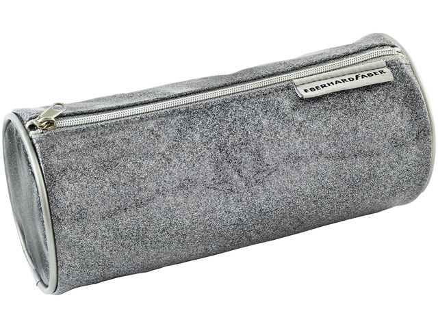 Etui EFA glitter grijs rond model