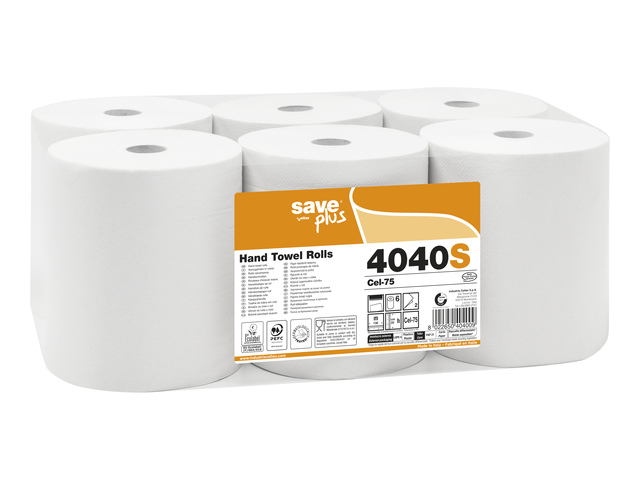 Handdoekrol Celtex Save 2-laags wit 130 meter krimp a