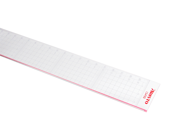 Snijliniaal Aristo 30cm plexi- glas met stalen kant