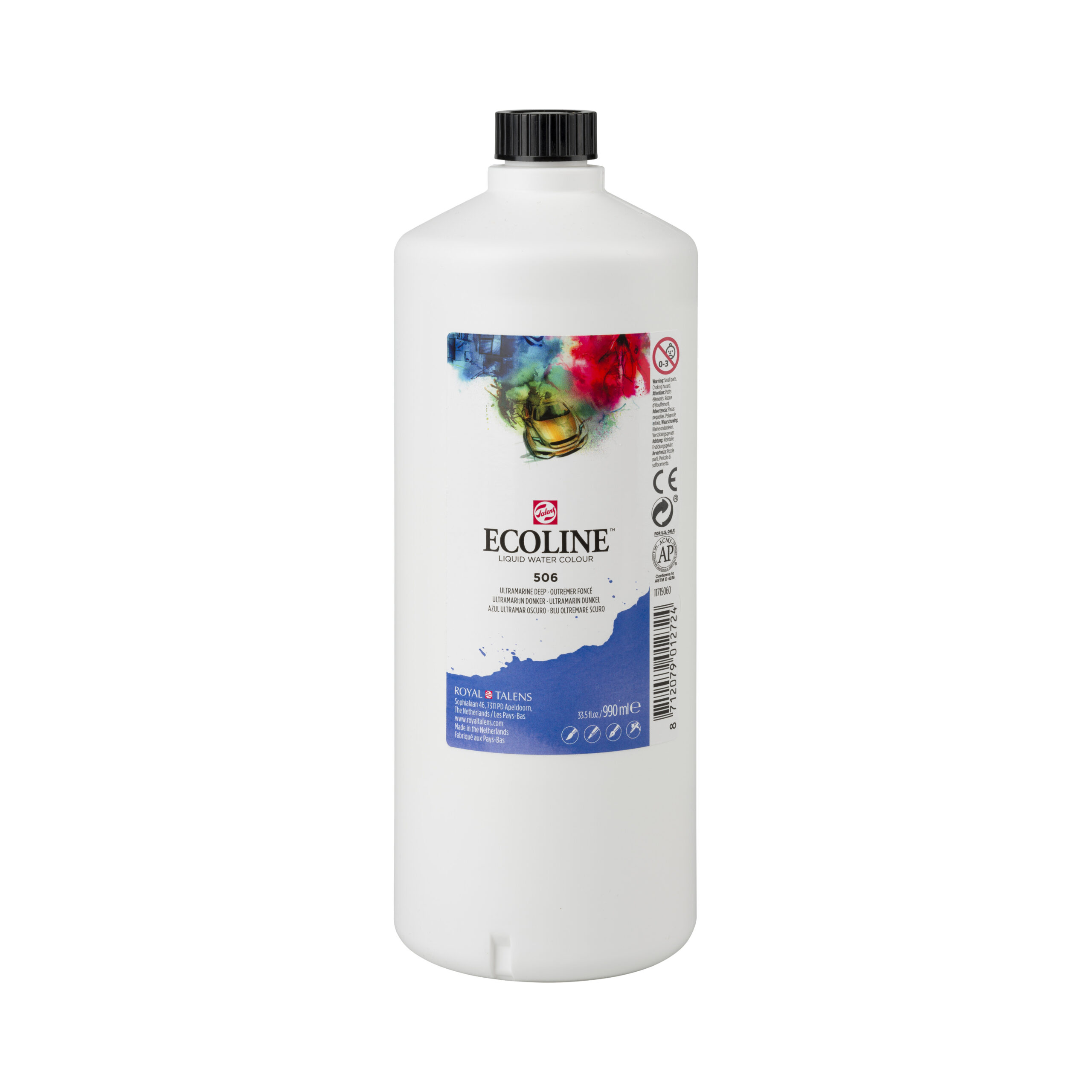 Ecoline Vloeibare Waterverf Fles 990 ml Ultramarijn Donker 506