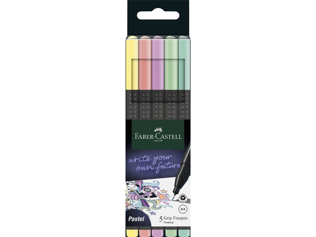 Fineliner FC Grip 0,4mm etui 5st. Pastel ass. (geel,
