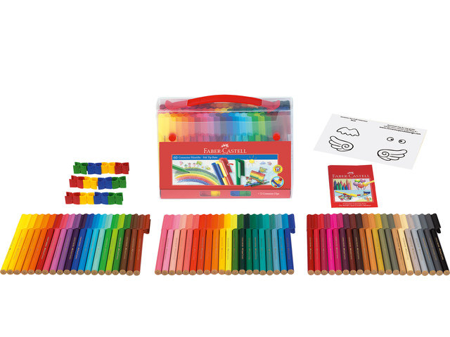Viltstift Faber Castell Connector 60 stuks in koffer