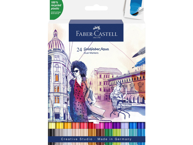 Duo aquarelmarker FC Goldfaber etui 24st.