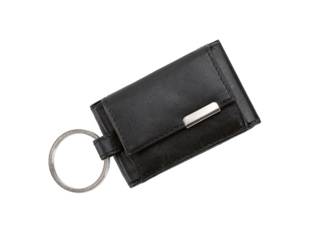 Mini-portefeuille Alassio 8,5 x 5 cm sleutelhanger zwart