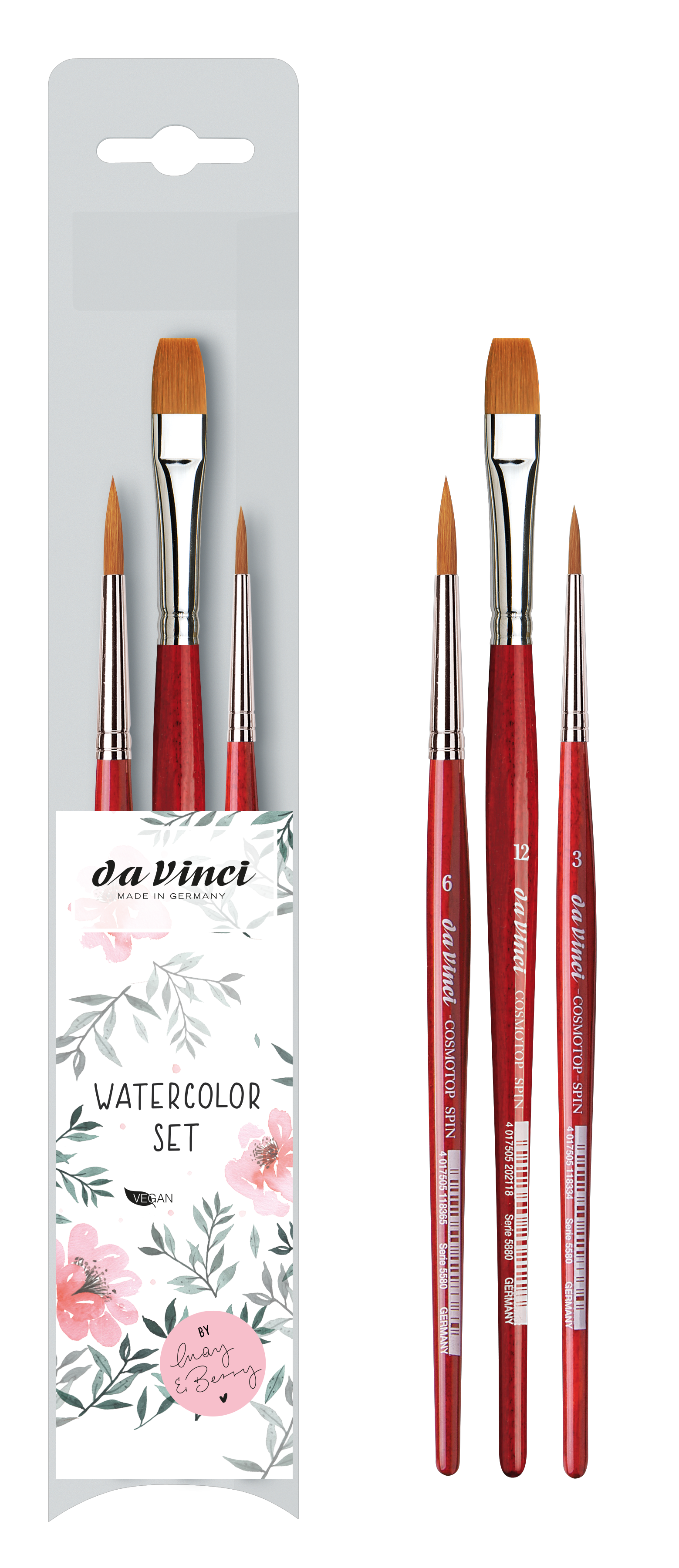 DA VINCI Aquarel Penseel Set 5389 3/6/12