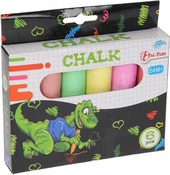 Toi Toys Chalk stoepkrijt 6 in doosje