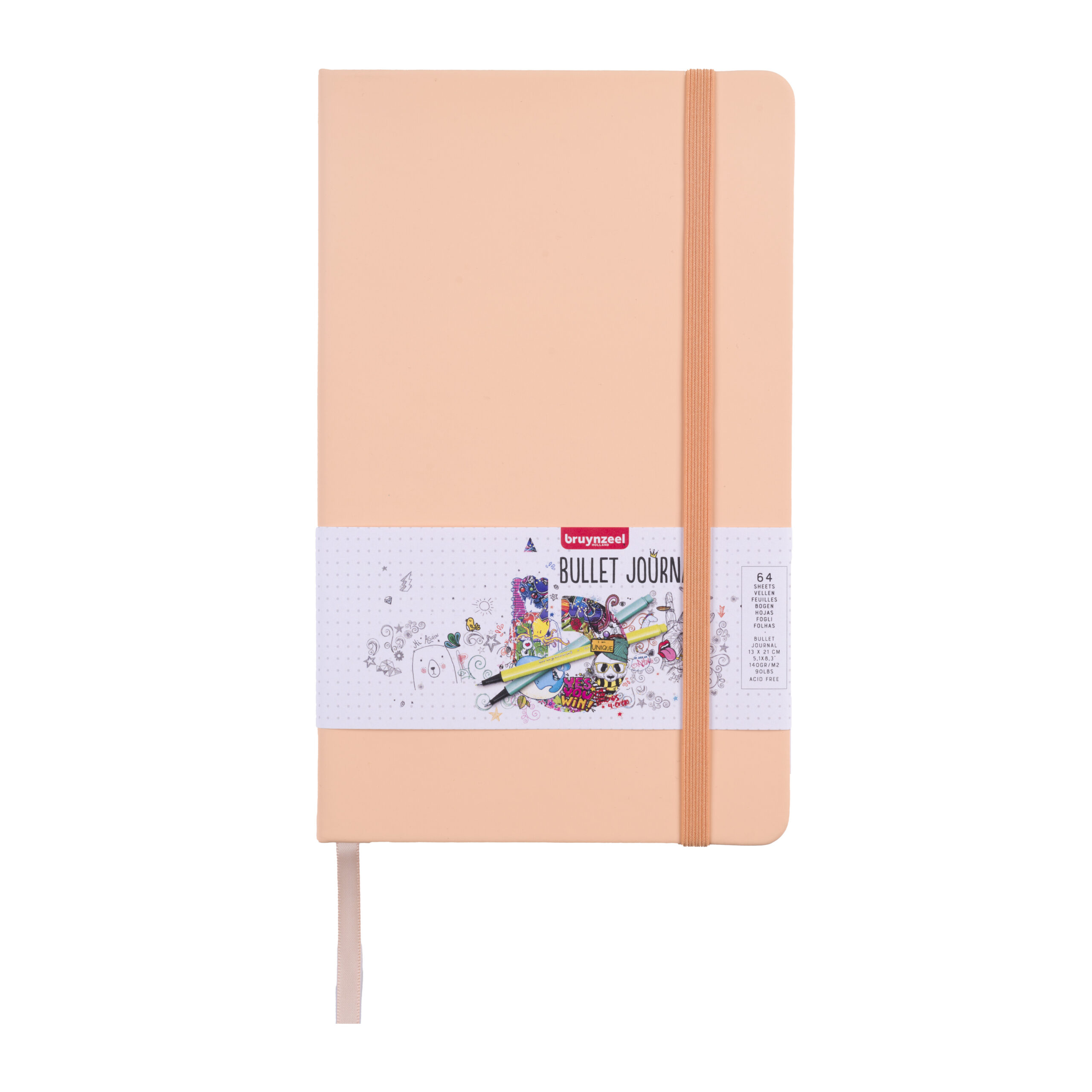 Bruynzeel Bullet journal Perzik | 13 x 21 cm, 140 g/m², 64 vellen