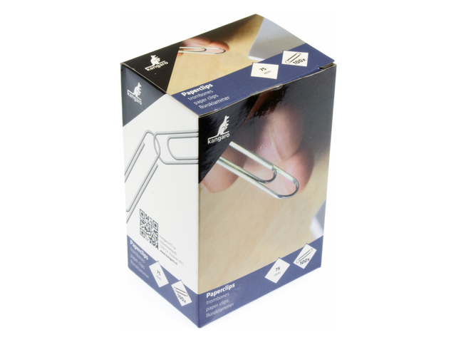 Paperclips Kangaro 75 mm rond doosje 100 stuks, verzinkt