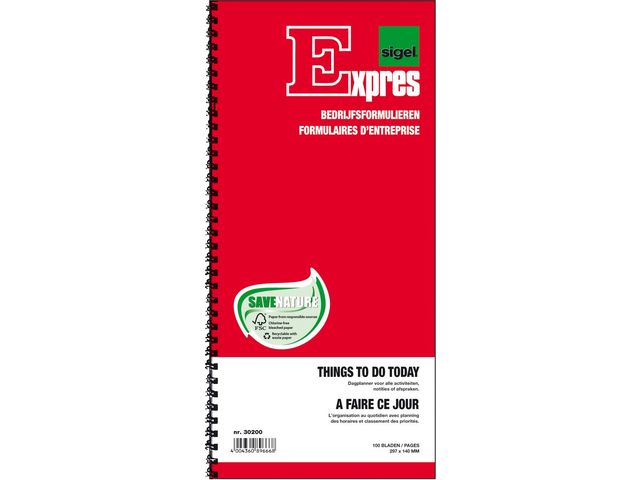 Things to do today Sigel Expres met spiraal 100 blad