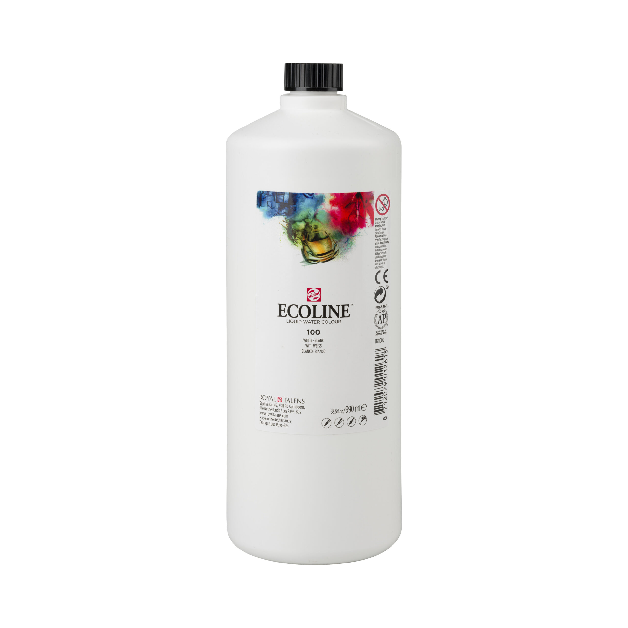 Ecoline Vloeibare Waterverf Fles 990 ml Wit 100