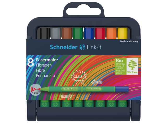Viltstift Schneider Link-It verstelbare pencil case 8 stuk