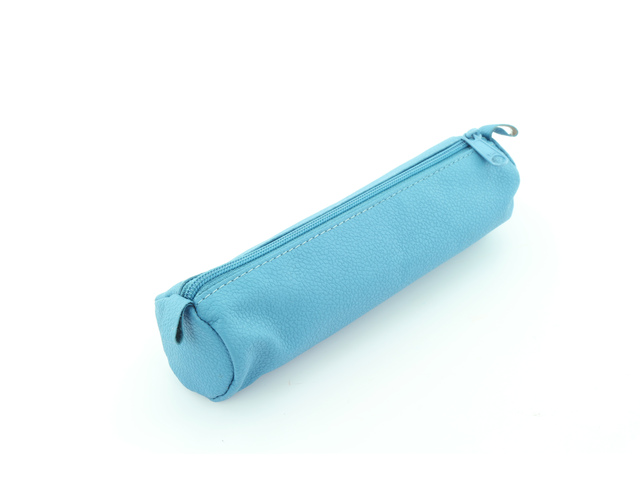 Etui Alassio echt leer turquoise 21x6cm