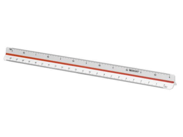 Schaalstok Westcott 30cm 1:20-25-33,33-50-75-100