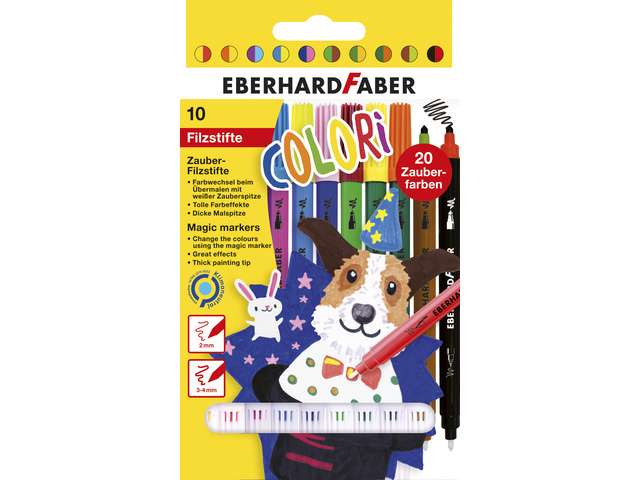 Viltstift EFA magic marker 9 kleuren en 1 tovermarker