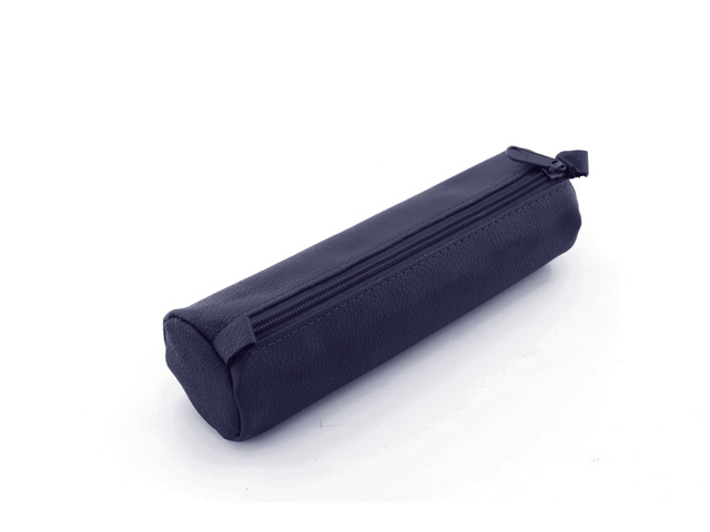 Etui Alassio echt leer blauw 21x6cm