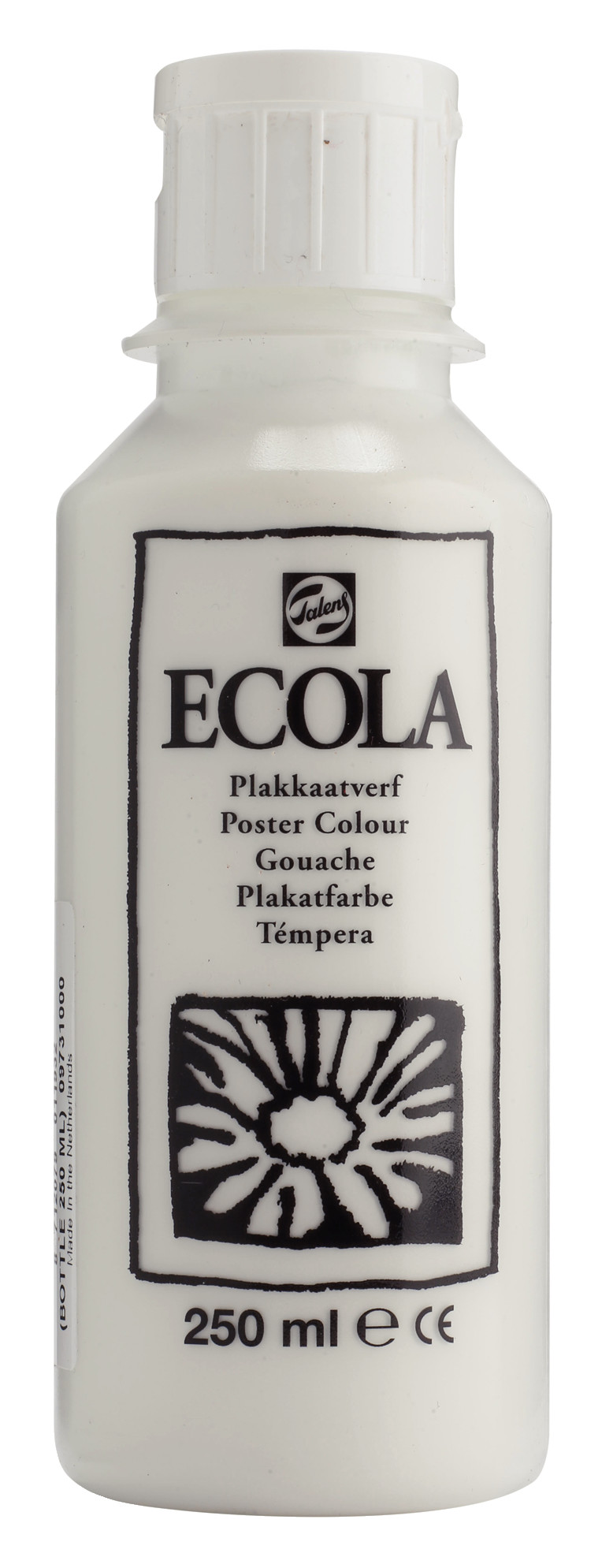 Ecola Plakkaatverf Fles 250 ml Wit 100