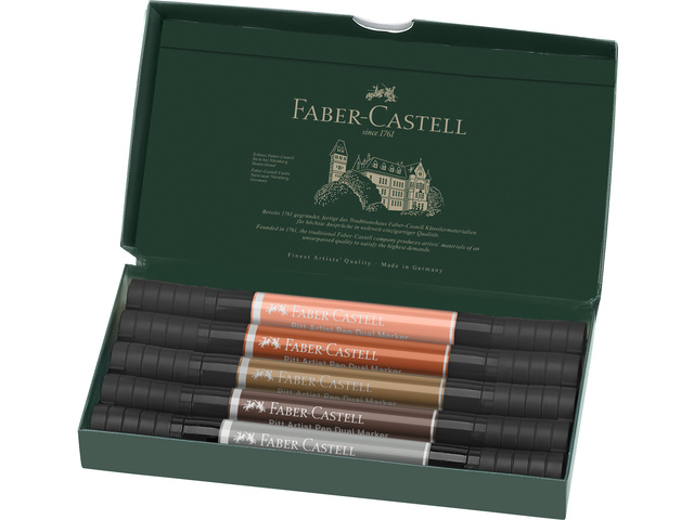 Tekenstift FC Pitt Artist duo marker Portrait etui 5st.