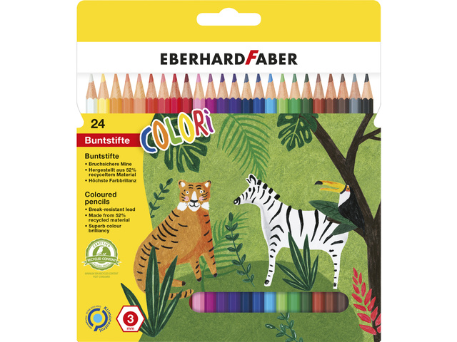 Kleurpotlood EFA 17,5cm kartonnen etui à 24st. ass.kl