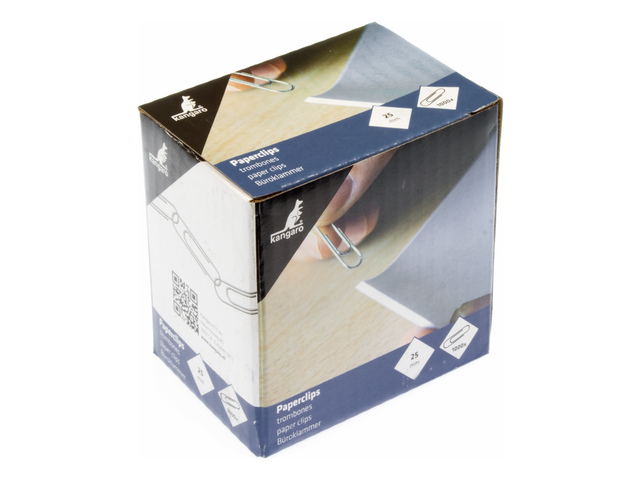Paperclips Kangaro 25 mm rond doosje 1000 stuks, verzinkt