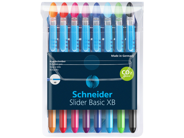 Balpen Schneider Slider Basic Colours XB assorti etui a 8st.