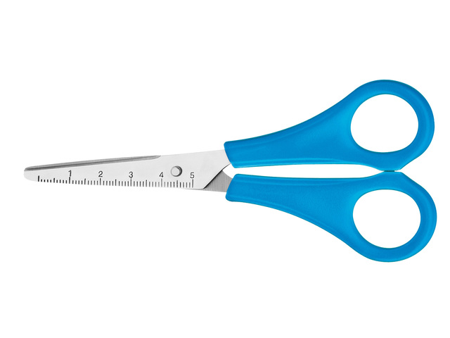 Schaar Westcott  Kids 13cm RH kunstst. spitse punt blauw in