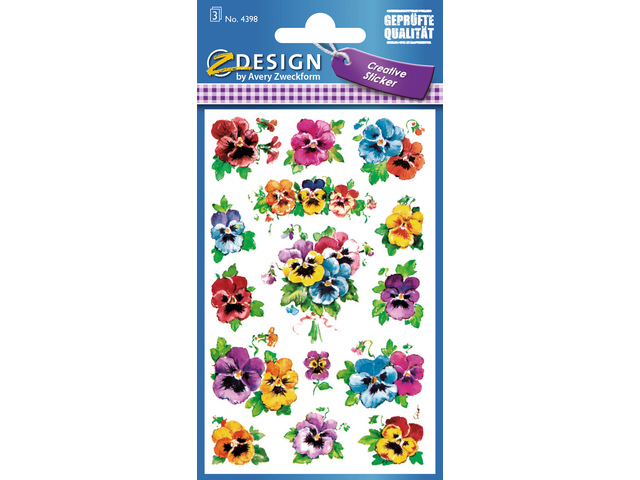 Papieretiket Z-design Creative pak a 3 vel viooltjes