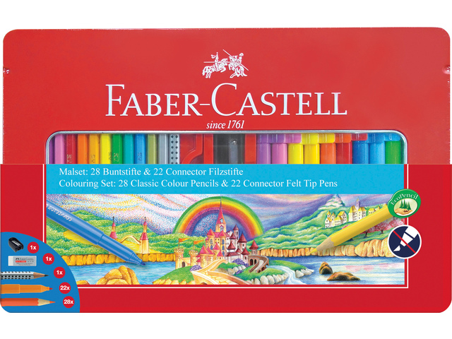Cadeauset FC 53-delig 28 hexagonale kleurpotloden,