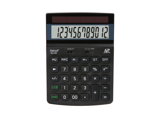 Calculator Rebell ECO 450 BX zwart desk 12 digit