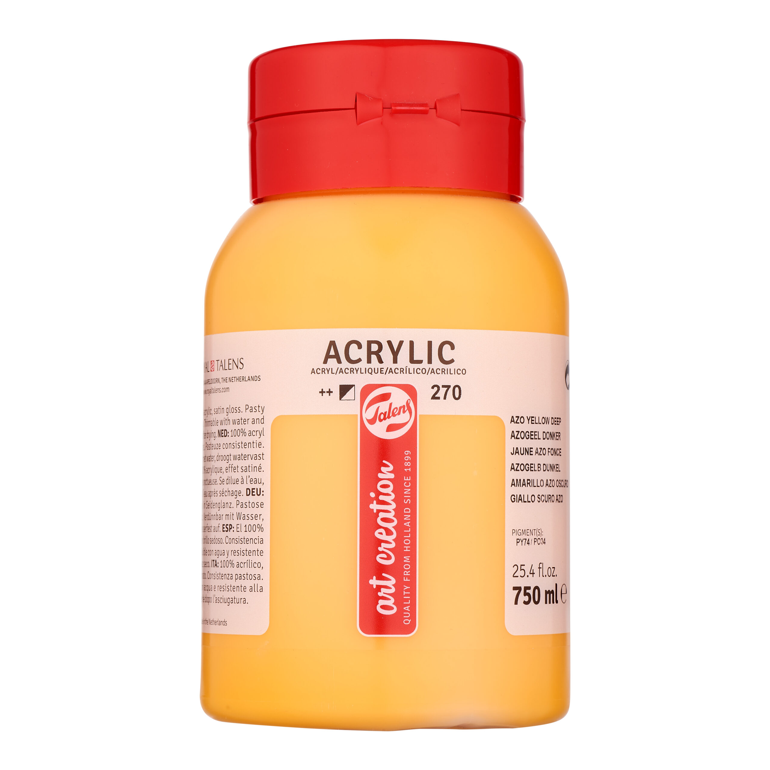 Talens Art Creation Acrylverf Pot 750 ml Azogeel Donker 270