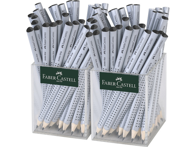 Potlood FC Jumbo Grip 2 kokers van 36 stuks zilver